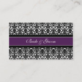 Plum Damask Hochzeitstisch-Platzierungskarten Platzkarte (Rückseite)