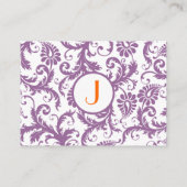 Plum Damask Orange Response und Website Cards Begleitkarte (Rückseite)