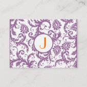 Plum Damask Orange Response und Website Cards Begleitkarte (Rückseite)