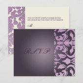Plum Damask/RSVP-Karten erfordern 12x18 RSVP Karte (Vorne/Hinten)