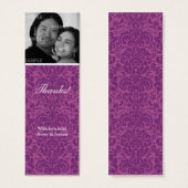 Plum Damask Skinny Favor Tag (Vorne & Hinten)