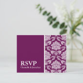 Plum Damask UAWG Postkarte (Stehend Vorderseite)