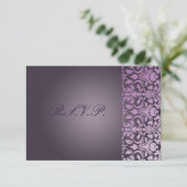 Plum Damask/UAWG RSVP Karte (Stehend Vorderseite)