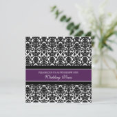 Plum Damask Wedding Vow Renewal Einladungen (Stehend Vorderseite)