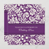 Plum Damask Wedding Vow Renewal Einladungen (Vorne/Hinten)
