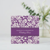 Plum Damask Wedding Vow Renewal Einladungen (Stehend Vorderseite)