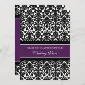 Plum Damask Wedding Vow Renewal Einladungen (Vorne/Hinten)