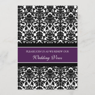 Plum Damask Wedding Vow Renewal Einladungen