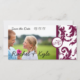 Plum Damask Wirbel Save the Date