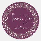 Plum Danke, dass du Weihnachten funkelnde Lichter Runder Aufkleber (Vorderseite)