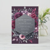 Plum Dramatic Moody Wedding Einladung (Stehend Vorderseite)