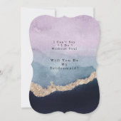 Plum Dusty Blue Agate werden Sie meine Bridesmaid  Einladung (Vorderseite)