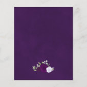 Plum & Dusty Lila Rose Budget Wedding Menu (Rückseite)
