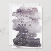 Plum & Dusty Mauve Gold Sparkle Hochzeit Einladung (Rückseite)