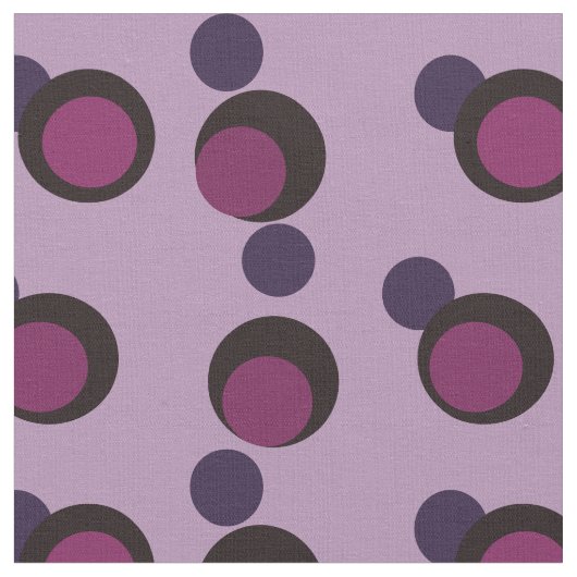 Plum Eclipse - Luxe Mid-Century Circles Stoff (Nahaufnahme)
