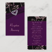 Plum Elegance Heart Floral Wirbel Begleitkarte (Vorne/Hinten)