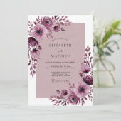 Plum Exquisite Spring Wedding Einladung (Stehend Vorderseite)