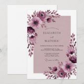 Plum Exquisite Spring Wedding Einladung (Vorne/Hinten)
