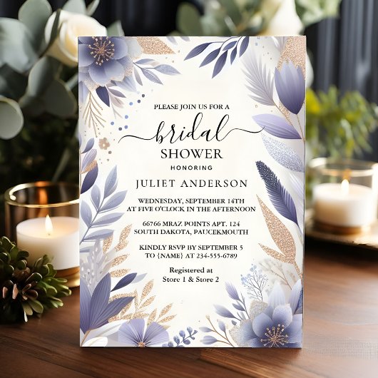 Plum Fall Summer Lavender Sage Brautparty Einladung