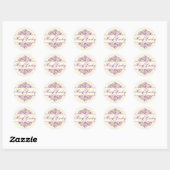 Plum Filigree Bride & Groom Sticker (Blatt)