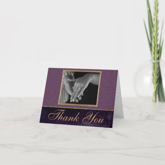 Plum Filigree Danke-Karte Dankeskarte (Vorderseite)