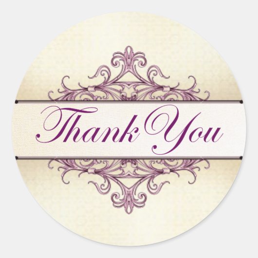 Plum Filigree mit Champagne Danke Sticker (Vorderseite)