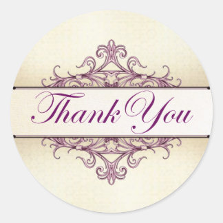 Plum Filigree mit Champagne Danke Sticker