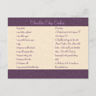 Plum Filigree Rezept Card Postkarte