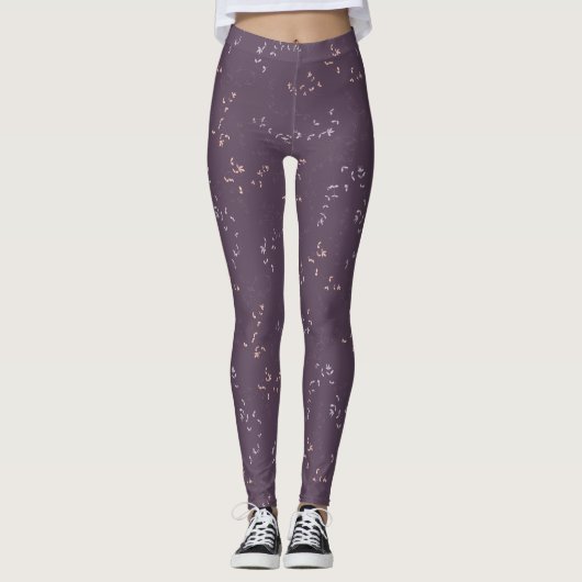 Plum Flora Leggings (Vorderseite)