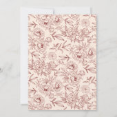 Plum Floral Chinese Wedding Foto Save the Date (Rückseite)