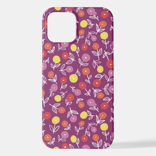 Plum Floral Ditsy iPhone Case Hülle (Rückseite)