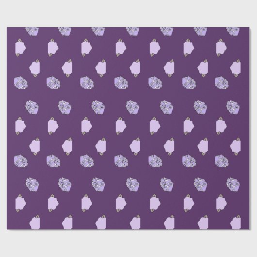 Plum Floral Geschenkpapier (Flach)