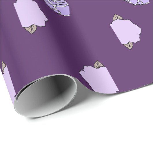 Plum Floral Geschenkpapier (Rolleneckpunkt)