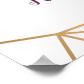 Plum Floral Imitats Goldenes geometrisches Begrüßu Poster (Ecke)