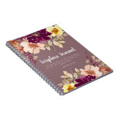 Plum floral Personalisiert Scripting Journal Notizblock (Rechte Seite)