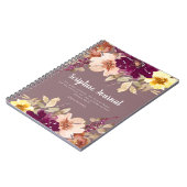Plum floral Personalisiert Scripting Journal Notizblock (Linke Seite)
