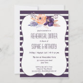 Plum floral Wedding Probe Dinner Einladung (Vorderseite)