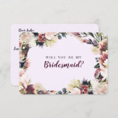 Plum floral werden Sie mein Vorschlag für eine Übe Einladung (Vorne/Hinten)