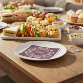 Plum Floral Wreath 60th Birthday Paper Napkins Serviette