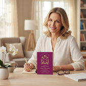 Plum Gold Ornate Clock Retirement Party Invite Einladung