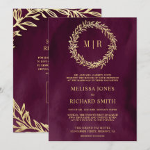 Plum Goldblatt-Zweig QR-Code Hochzeit