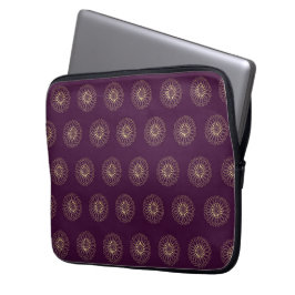 Plum | Golden Zinnia Flower Medallions Laptopschutzhülle