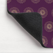 Plum | Golden Zinnia Flower Medallions Mousepad (Ecke)