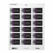 Plum Gray Damask Address Labels - Adressaufkleber (Vorne)