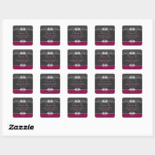 Plum Gray Damask Wedding Planner Danke Sticker (Blatt)