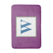 Plum Green Blue Monogram Badematte (Vorderseite Vertikal)