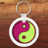 Plum Green Windblown Yin Yang Schlüsselanhänger (Vorderseite)