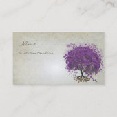 Plum Heart Leaf Tree Roots Wirbel Herz Visitenkarte (Rückseite)