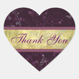 Plum Hearts Vielen Dank Sticker/Siegel Herz-Aufkleber