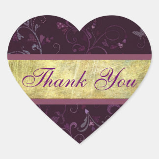 Plum Hearts Vielen Dank Sticker/Siegel Herz-Aufkleber